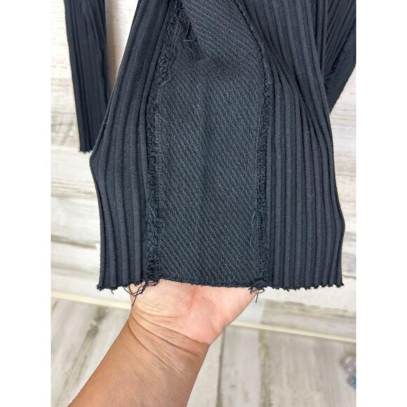 Indie Peace Women’s M Black Handmade Long Sleeve Boho Hoodie Top Rare NEW - Picture 4 of 6